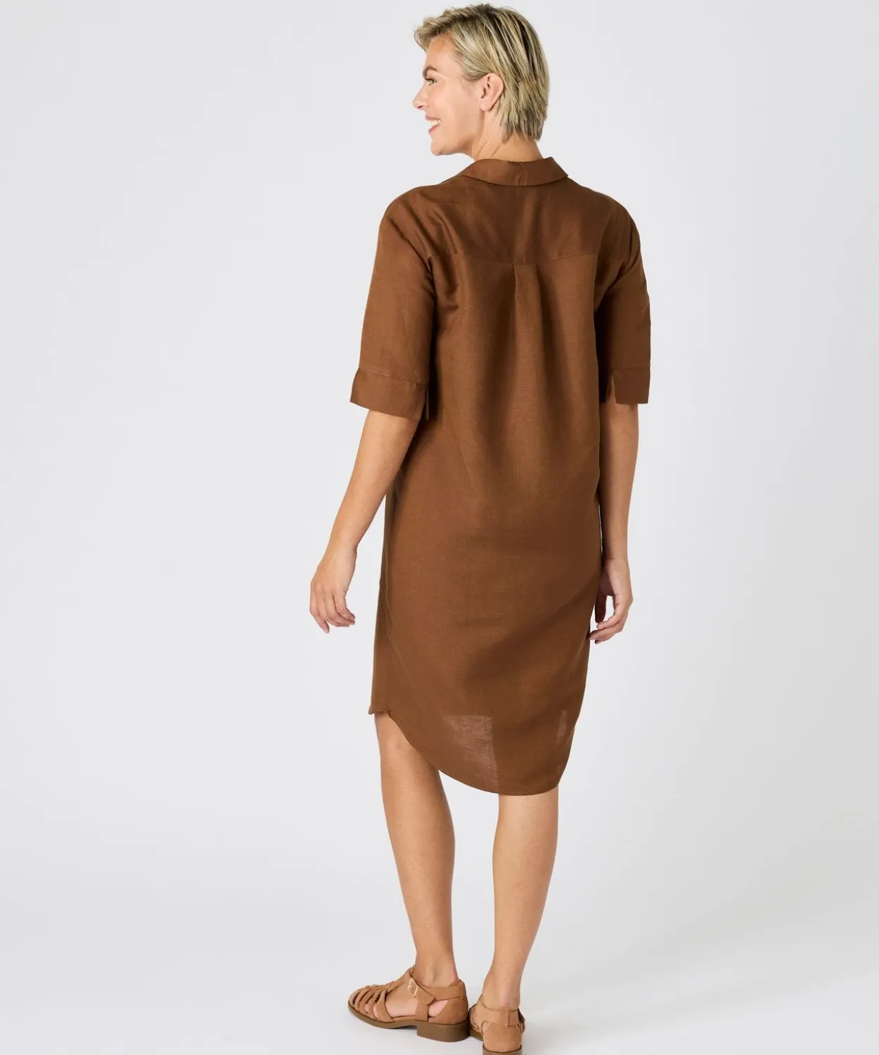 Robe caftan mélange lin