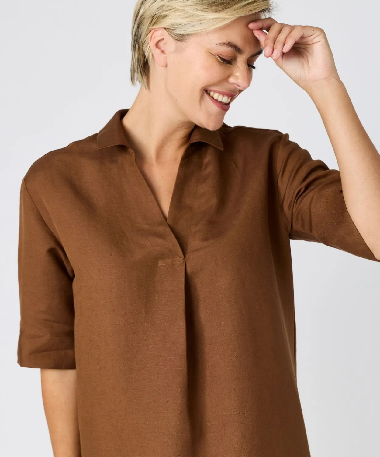 Robe caftan mélange lin