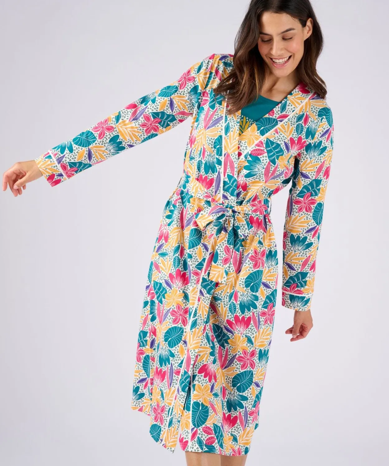 Robe de chambre en maille jersey pur coton