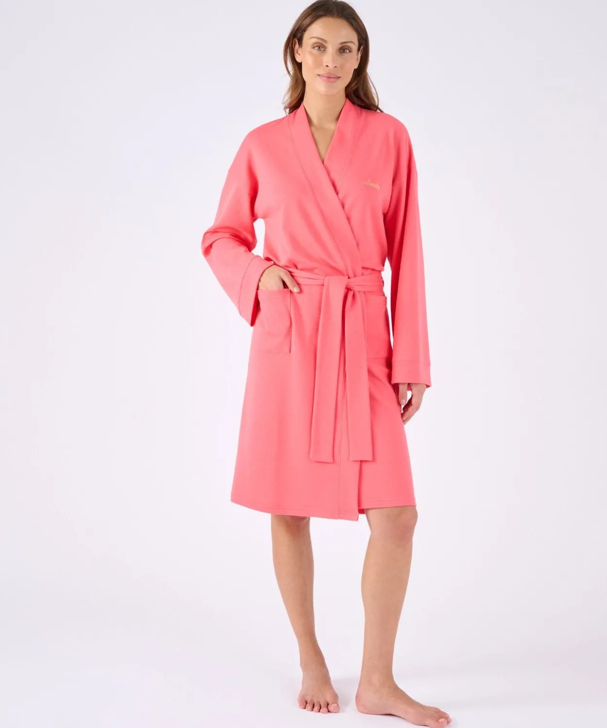 Robe de chambre en maille nid d'abeille