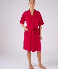 Robe de chambre forme kimono, maille bouclette