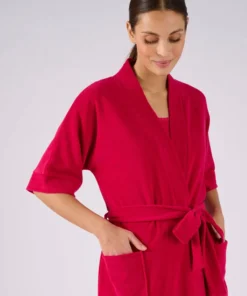 Robe de chambre forme kimono, maille bouclette
