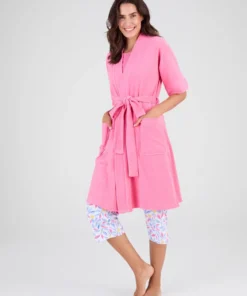 Robe de chambre forme kimono, maille bouclette
