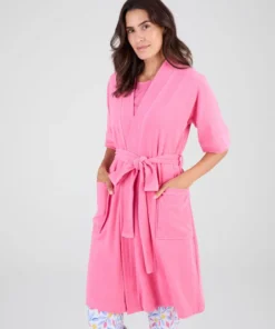Robe de chambre forme kimono, maille bouclette