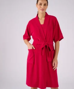 Robe de chambre forme kimono, maille bouclette