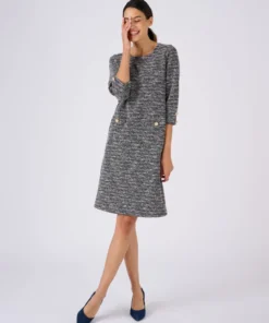 Robe droite effet tweed
