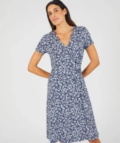 Robe effet cache-coeur viscose stretch