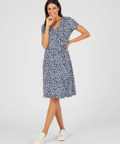 Robe effet cache-coeur viscose stretch
