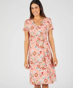 Robe effet cache-coeur viscose stretch