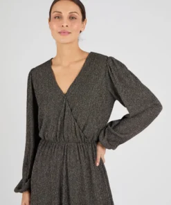 Robe lamée effet cache-coeur