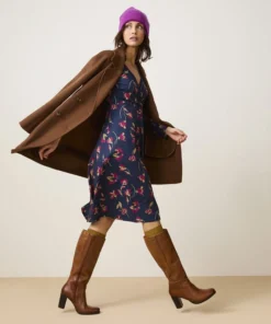 Robe maille crêpe effet cache-coeur