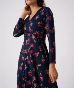 Robe maille crêpe effet cache-coeur