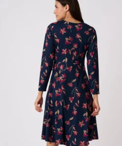 Robe maille crêpe effet cache-coeur