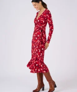 Robe maille effet cache-coeur viscose stretch