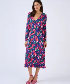 Robe maille effet cache-coeur viscose stretch