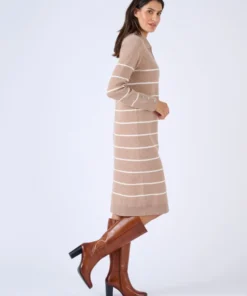 Robe-pull col polo rayée