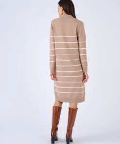 Robe-pull col polo rayée