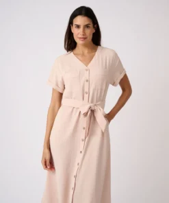 Robe-saharienne tissu crêpe