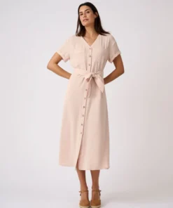 Robe-saharienne tissu crêpe