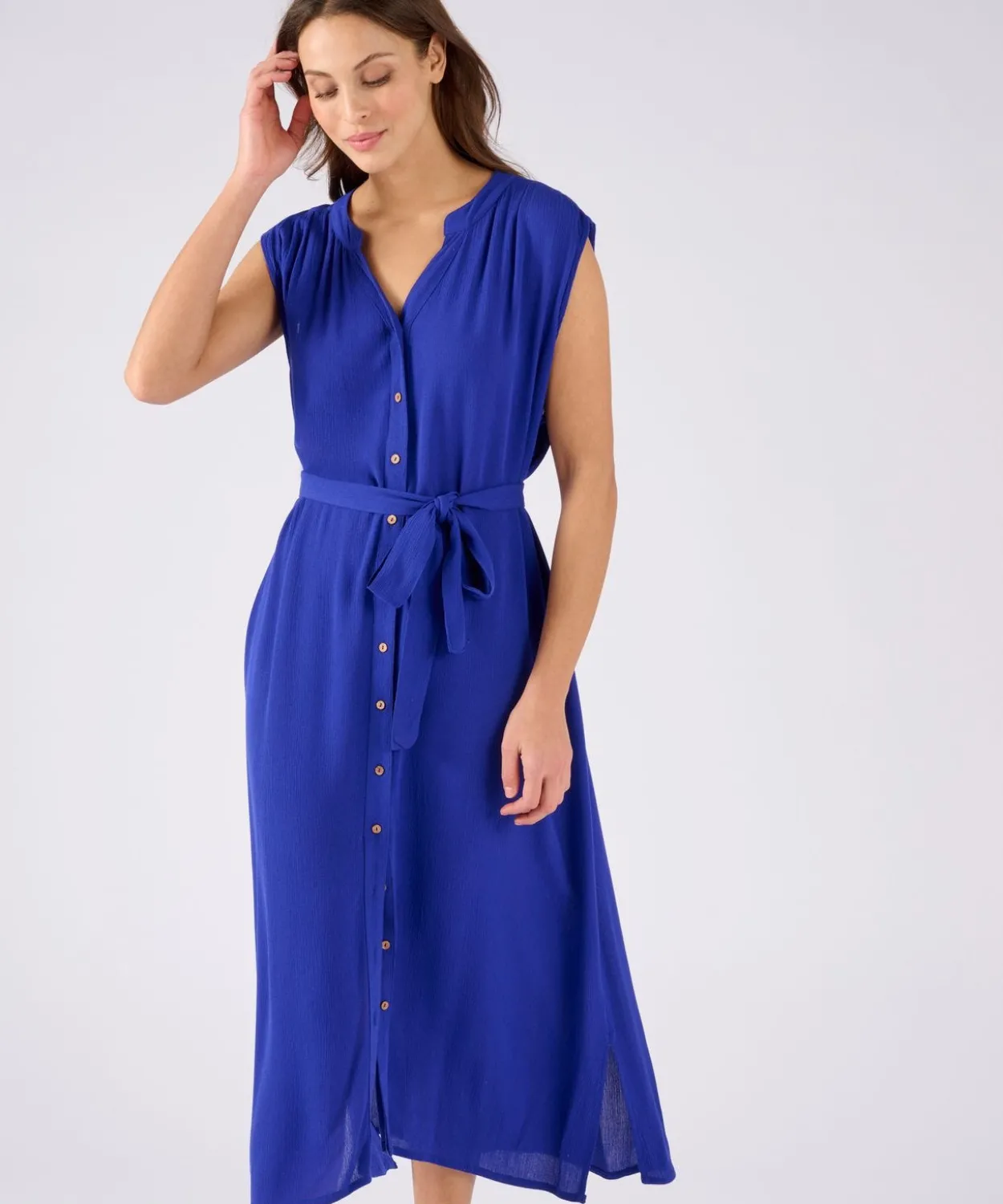 Robe tissu créponné pure viscose