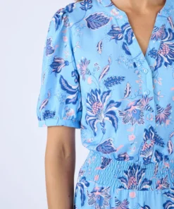 Robe tissu fluide à smocks