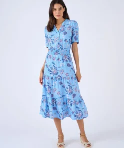 Robe tissu fluide à smocks