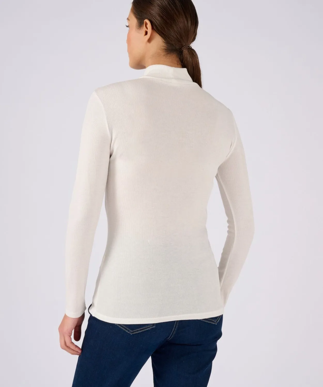 Sous-pull col montant Thermolactyl et soie en maille côtelée