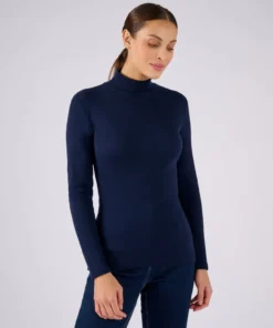 Sous-pull col montant Thermolactyl et soie en maille côtelée