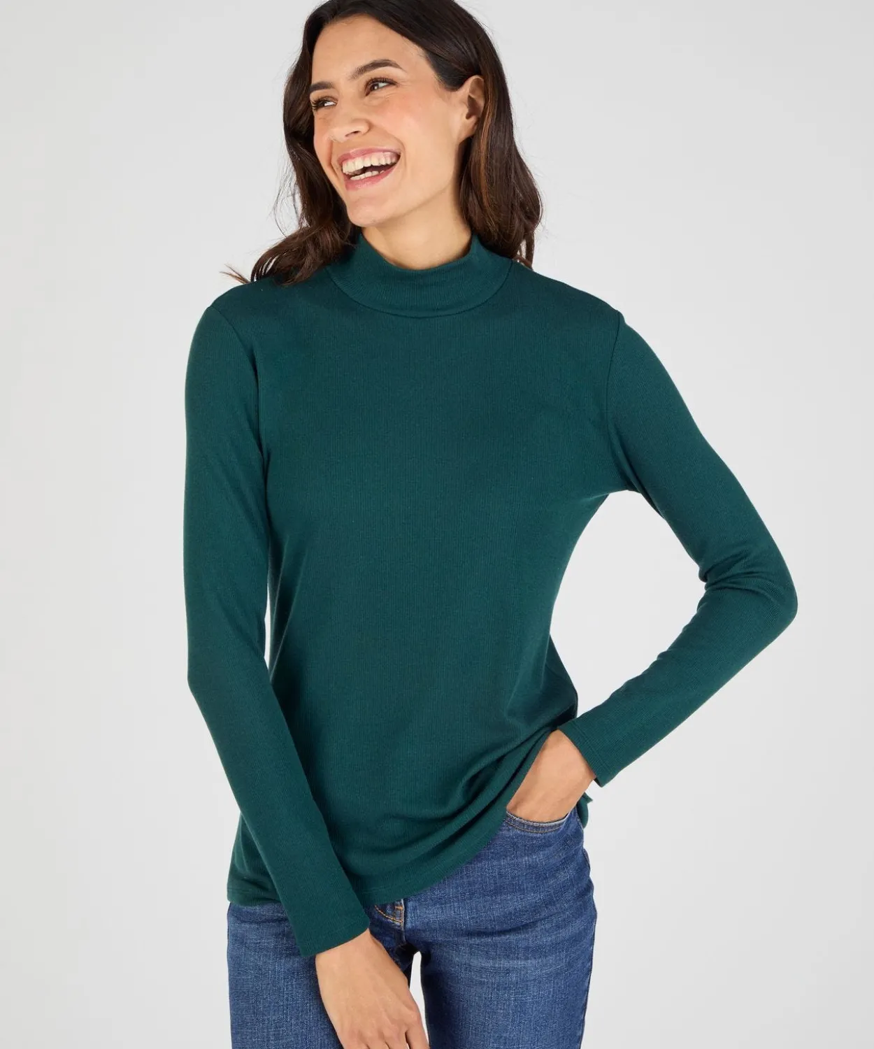 Sous-pull col montant Thermolactyl et soie en maille côtelée
