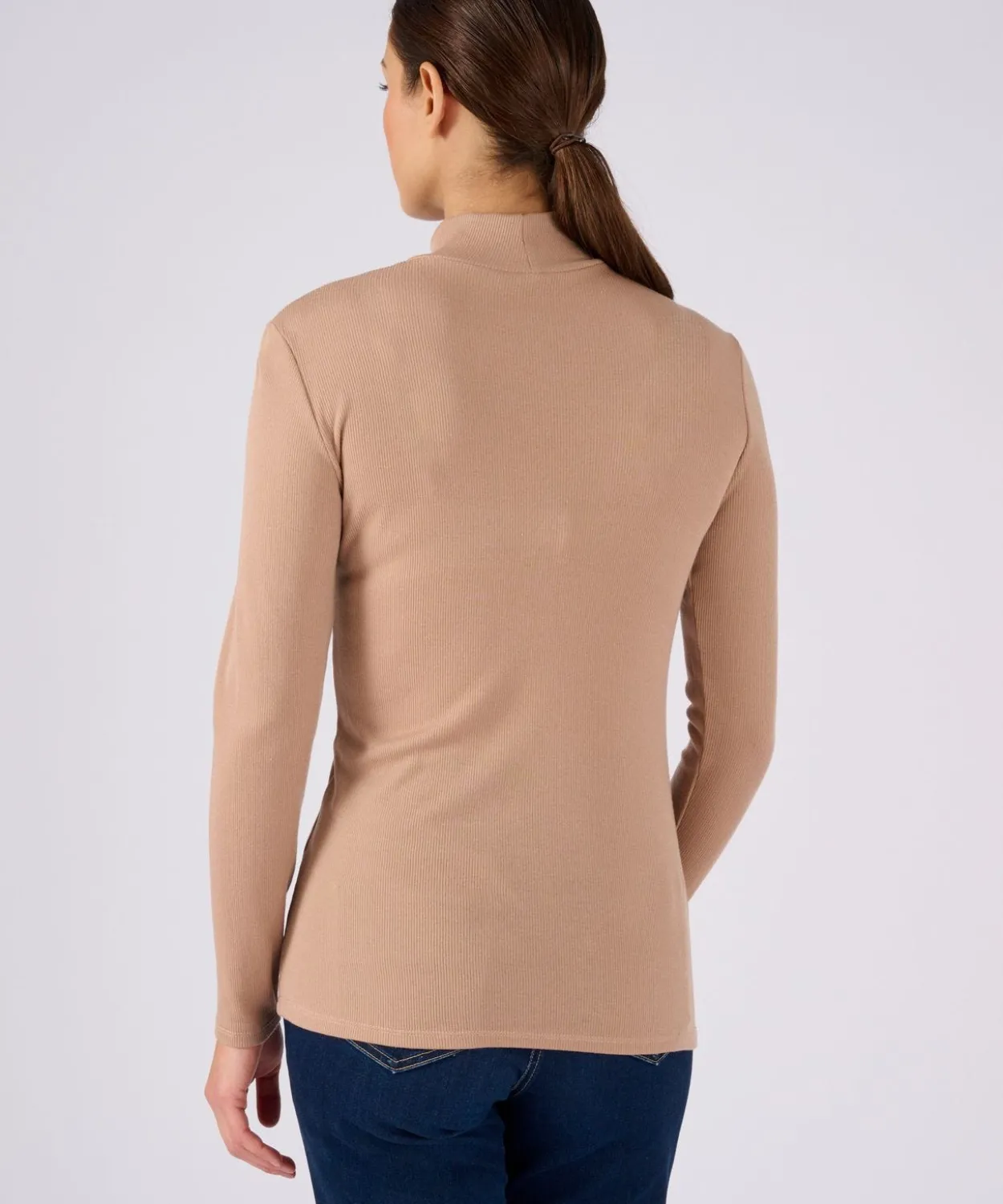 Sous-pull col montant Thermolactyl et soie en maille côtelée