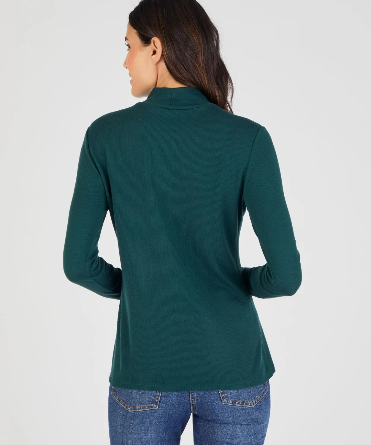 Sous-pull col montant Thermolactyl et soie en maille côtelée