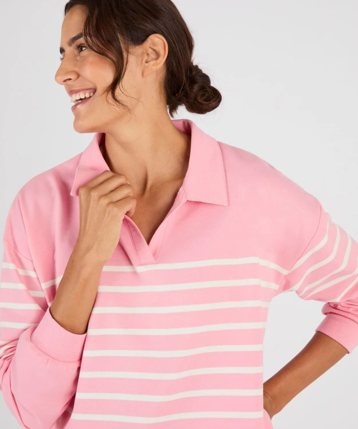 Sweat-shirt molleton rayé