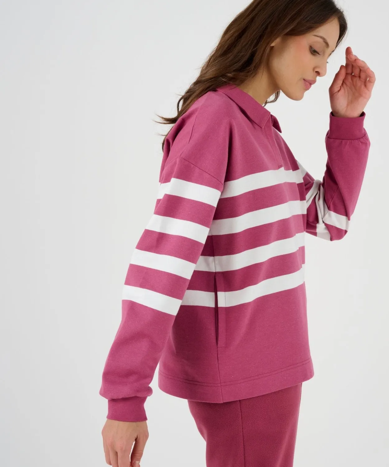 Sweat-shirt molleton rayé