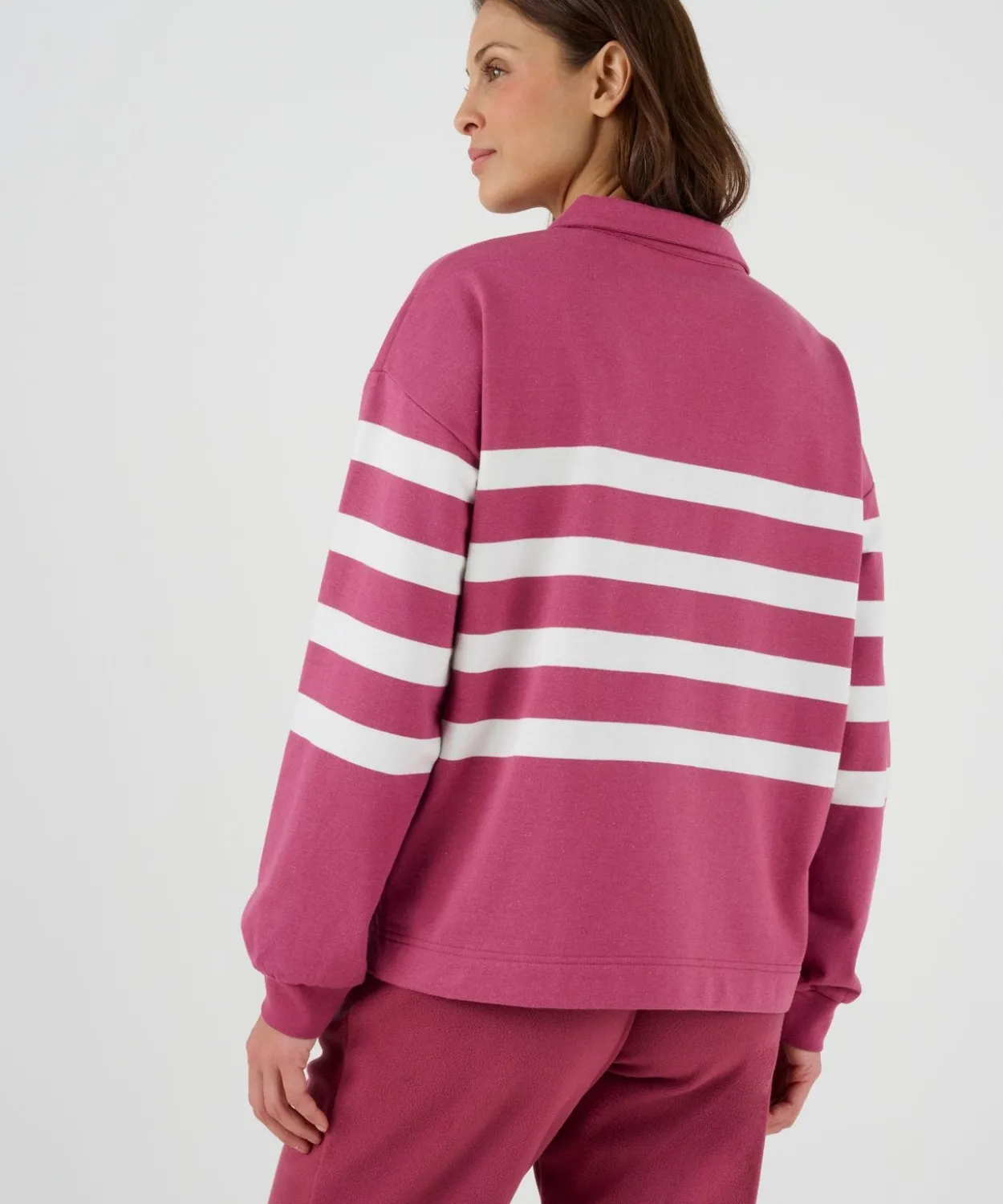 Sweat-shirt molleton rayé