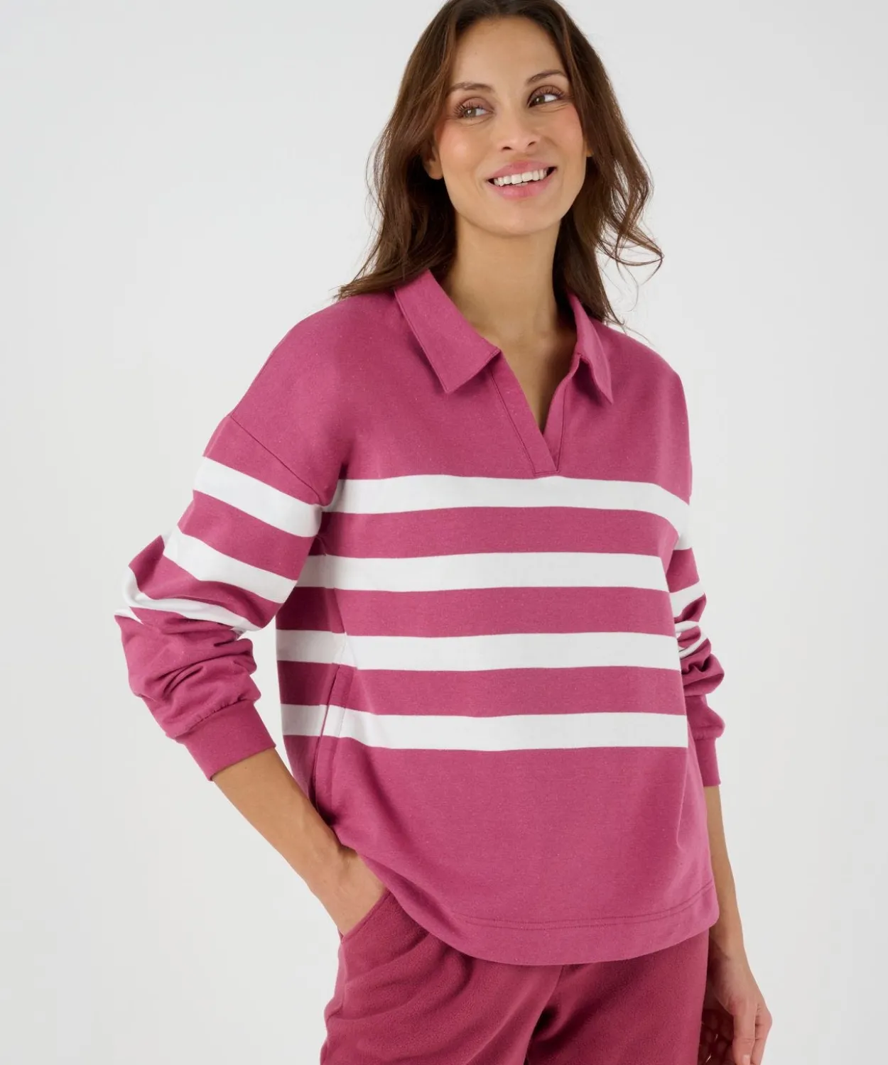 Sweat-shirt molleton rayé