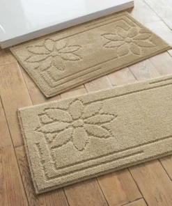 Tapis de bain jacquard marguerites