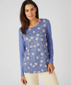 Tee-shirt maille chaude fleuri
