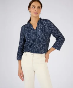 Top maille reliéfée imprimée