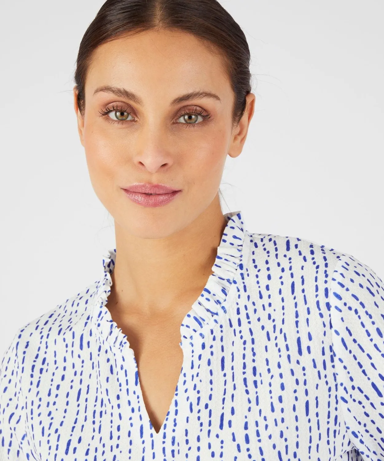 Top maille reliéfée imprimée