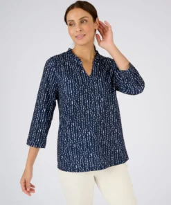 Top maille reliéfée imprimée