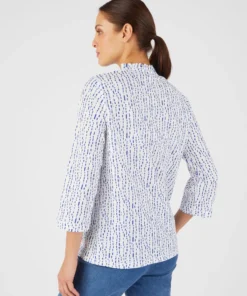 Top maille reliéfée imprimée