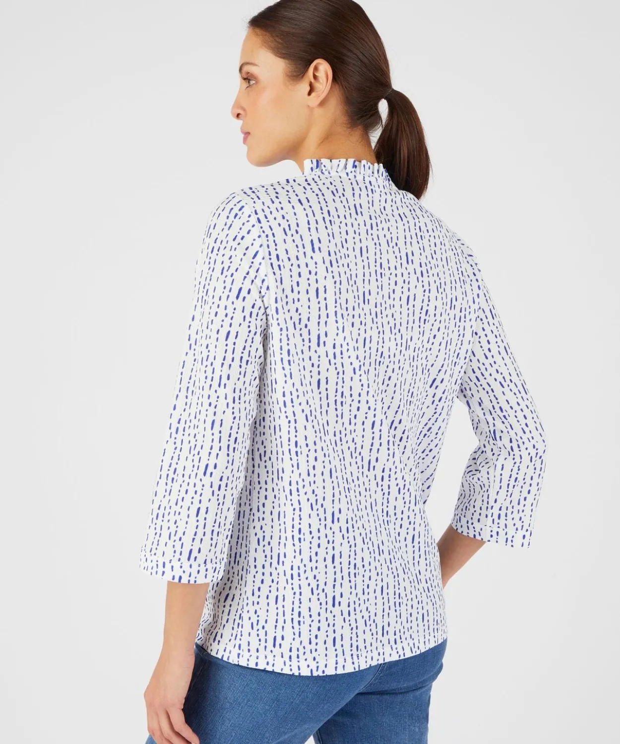 Top maille reliéfée imprimée