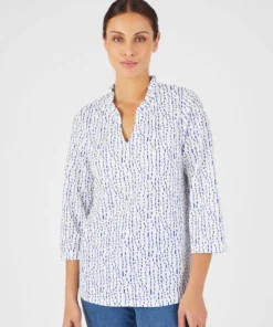 Top maille reliéfée imprimée