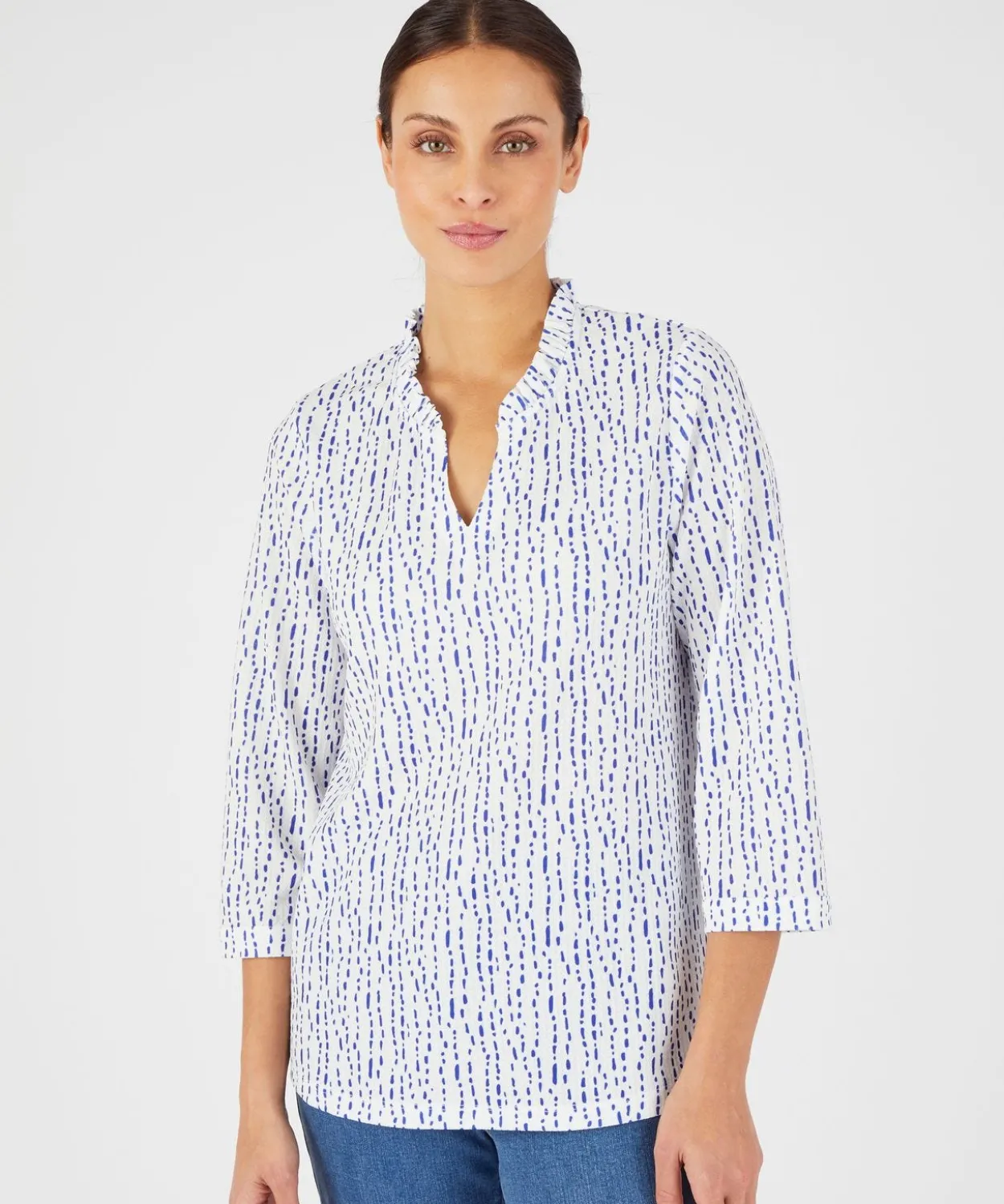 Top maille reliéfée imprimée