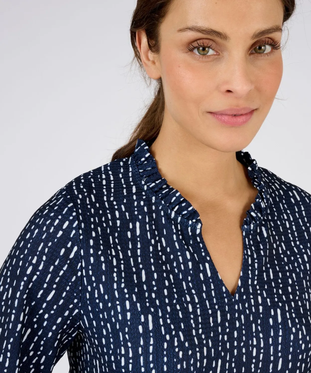 Top maille reliéfée imprimée