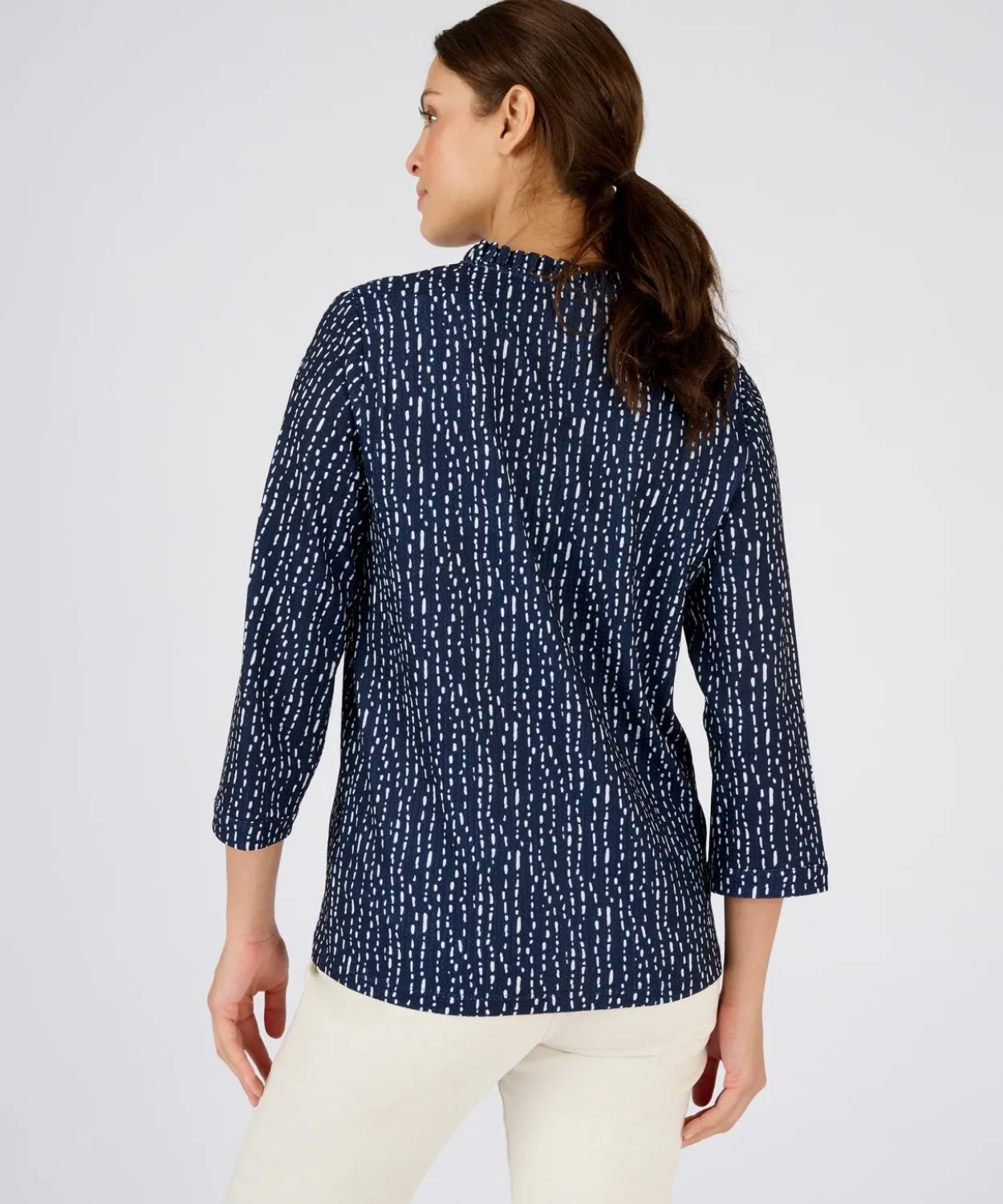 Top maille reliéfée imprimée