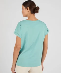 T-shirt bi-matière broderie anglaise