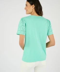 T-shirt broderie anglaise pur coton