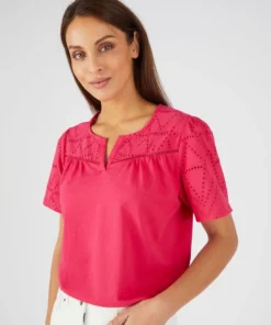 T-shirt broderie anglaise pur coton