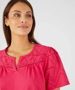 T-shirt broderie anglaise pur coton